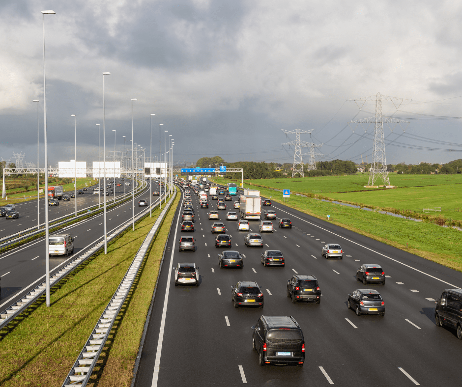 Cars on a Dutch highway