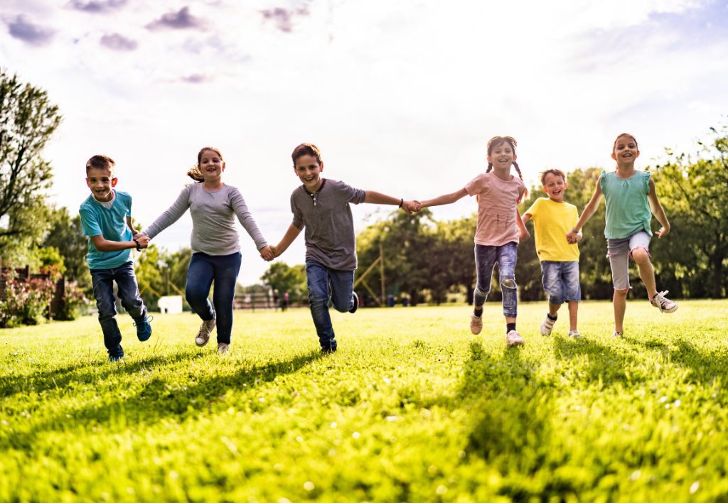 Children running